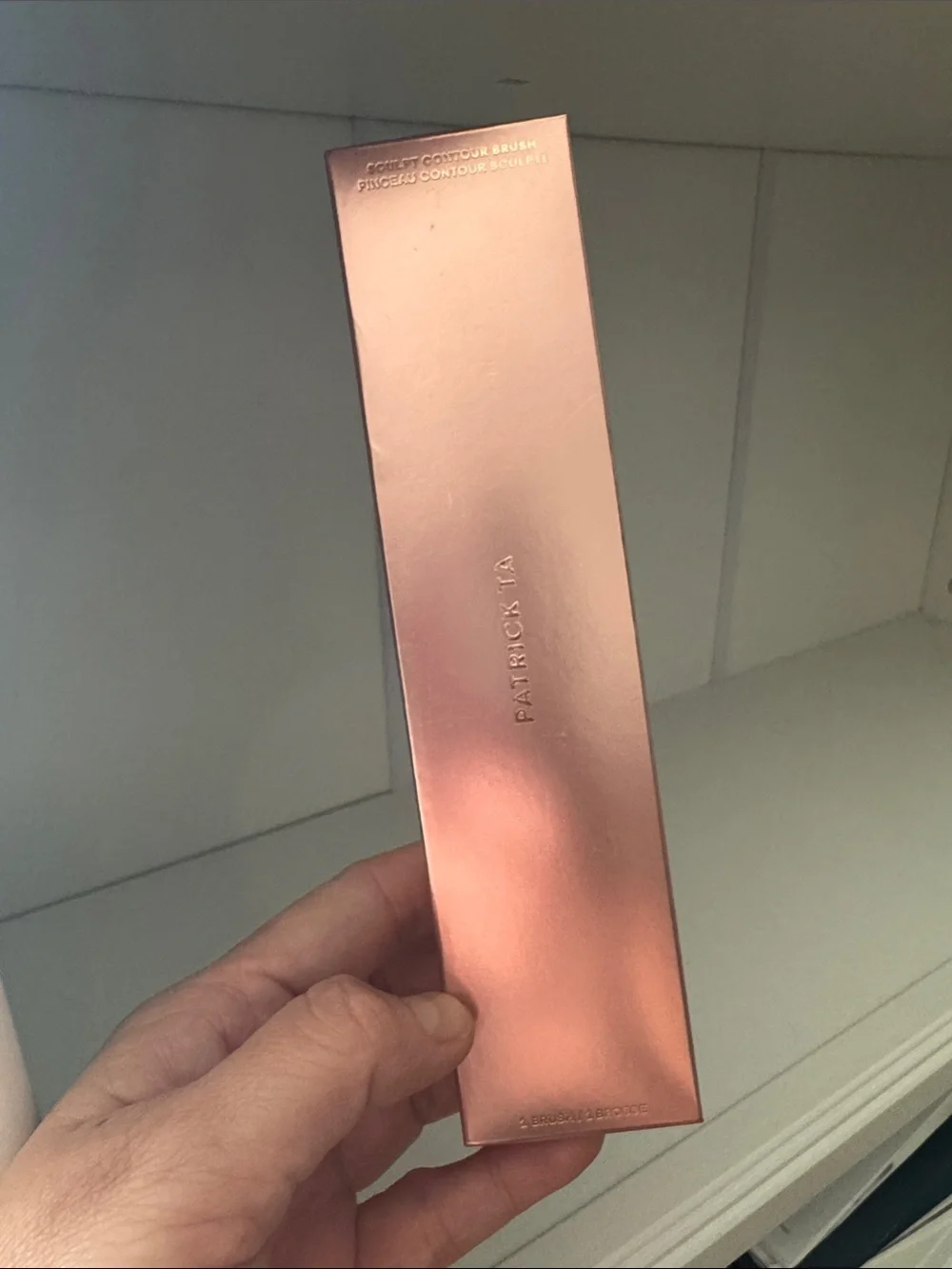 Patrick Ta Rose Gold Fan Contour Brush with Light Bristles